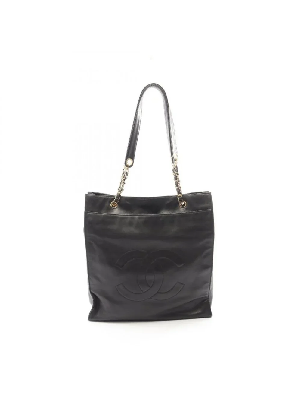 Chanel Tote CC Logo Black Lambskin Chain